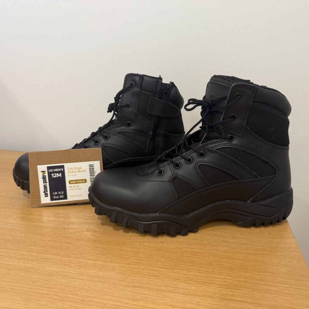 NWT Urban Patrol Balck 6" Tactical Duty Boots 12M - Picture 2 of 5